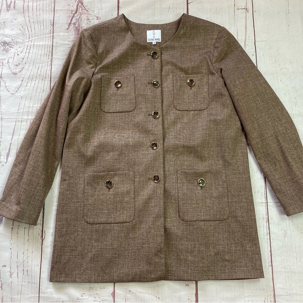 G by Gustavo Arango Size 16 Pocketed Jacket Blazer Duster Button Stretch Career